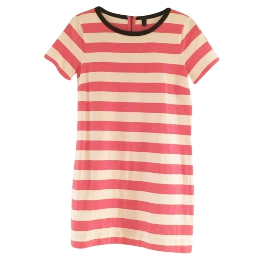 J. Crew rugby striped salmon shift dress size xs